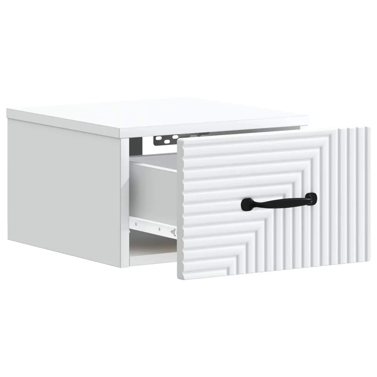 Wall-Mounted Bedside Cabinet White Storage Table 34.5 x 33 x 20 cm Engineered Wood