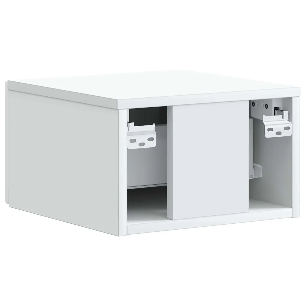 Wall-Mounted Bedside Cabinet White Storage Table 34.5 x 33 x 20 cm Engineered Wood