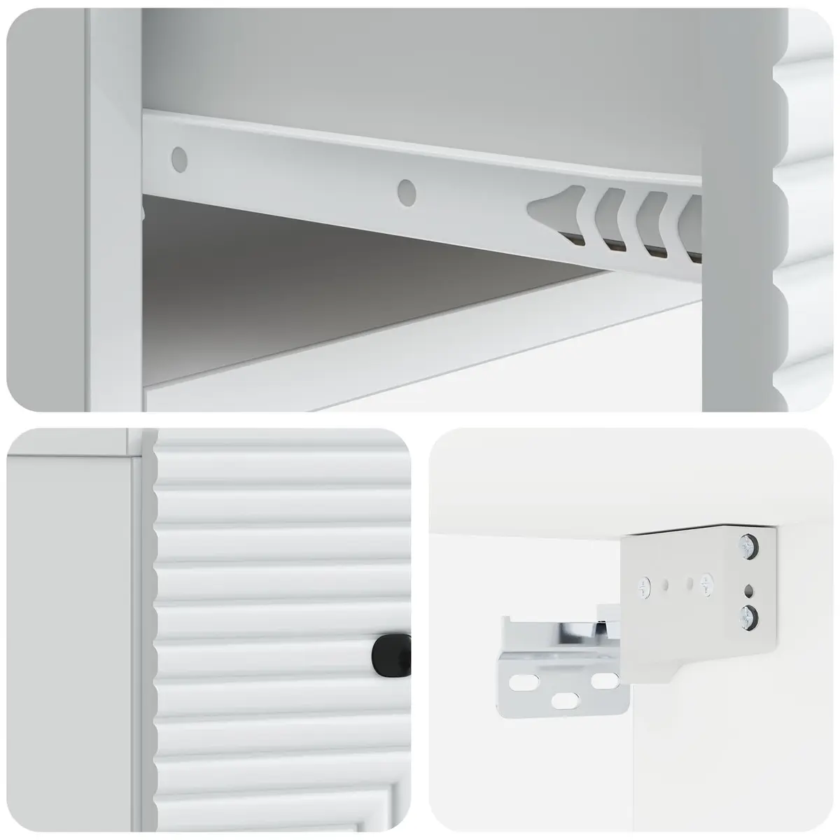 Wall-Mounted Bedside Cabinet White Storage Table 34.5 x 33 x 20 cm Engineered Wood