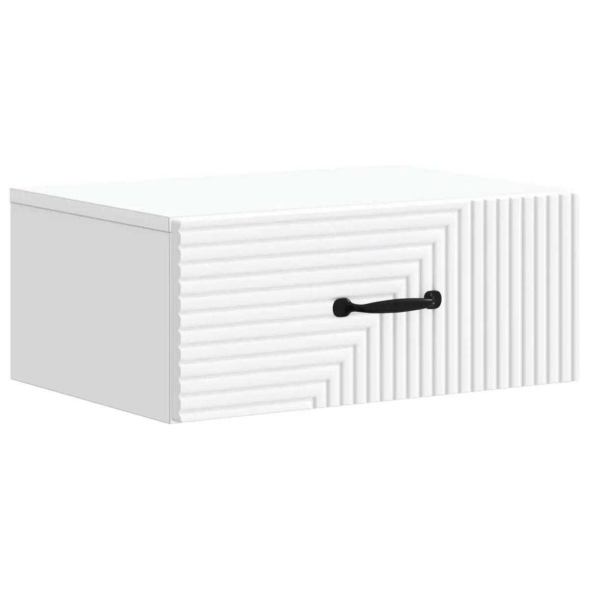 Wall-Mounted Bedside Cabinet Modern White Storage Furniture Wood 49 x 34.5 x 20 cm