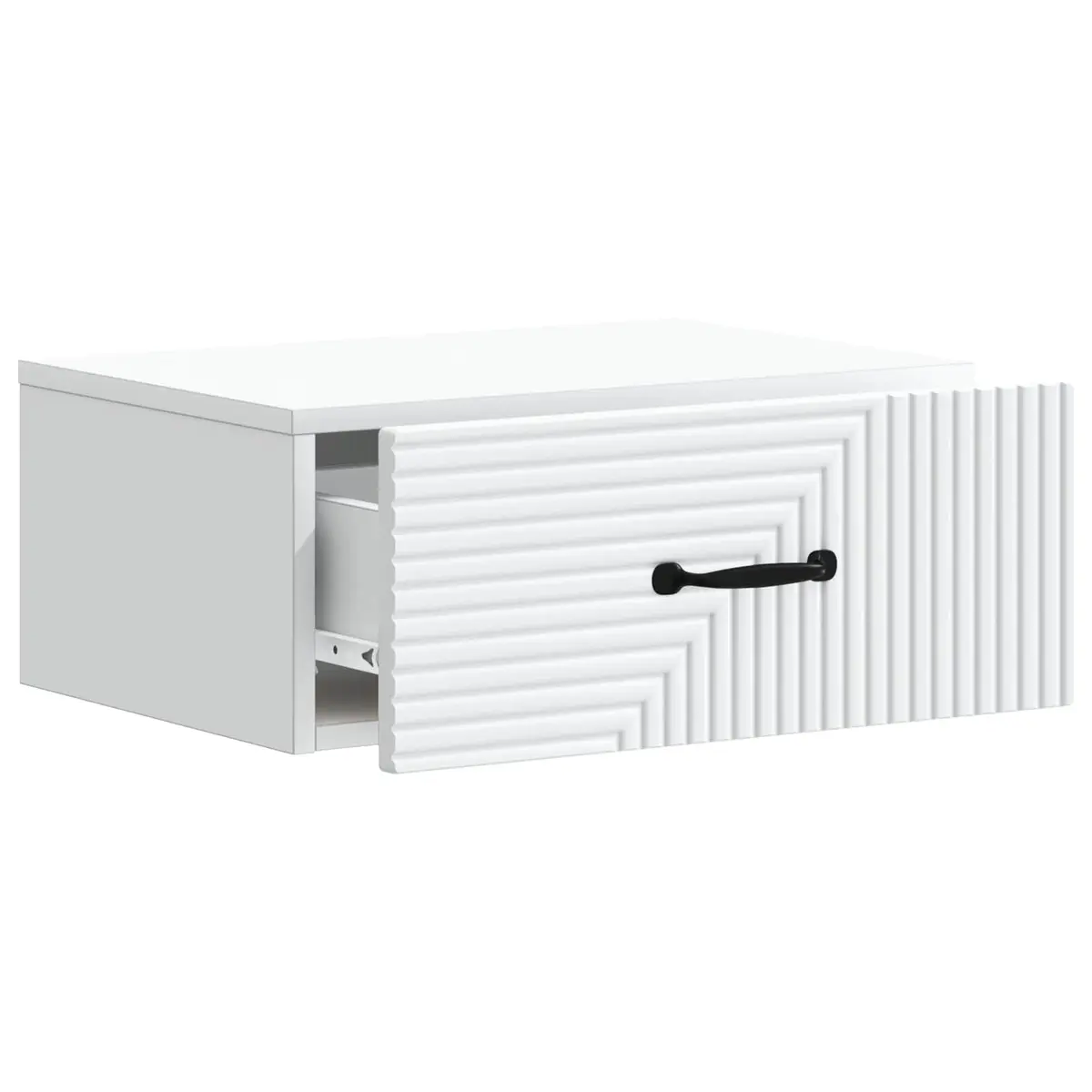 Wall-Mounted Bedside Cabinet Modern White Storage Furniture Wood 49 x 34.5 x 20 cm