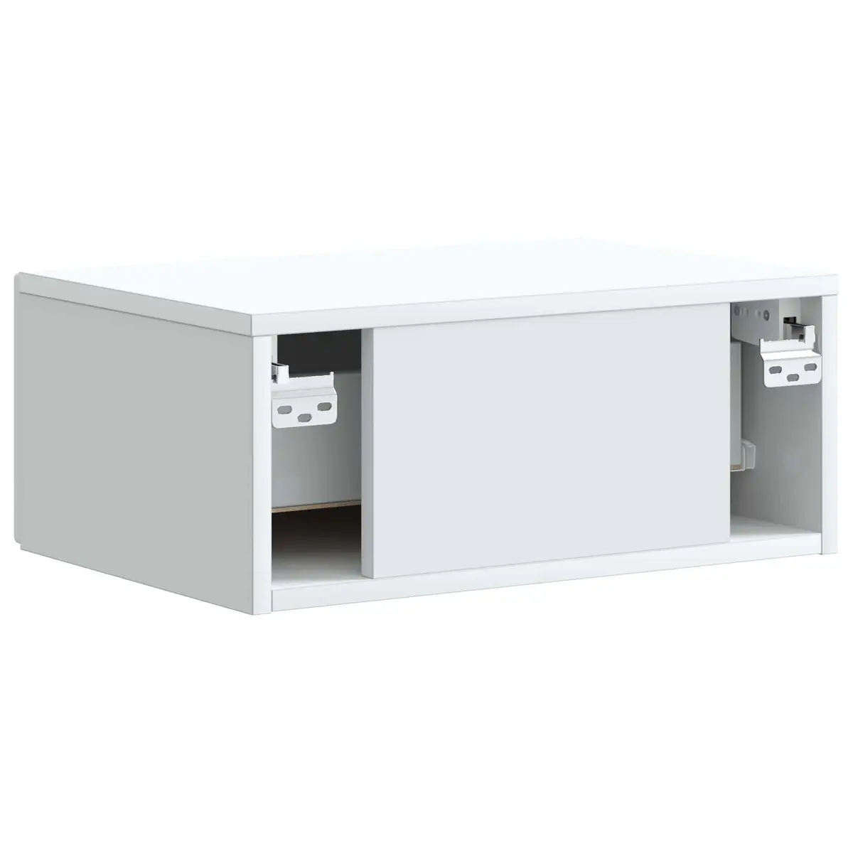Wall-Mounted Bedside Cabinet Modern White Storage Furniture Wood 49 x 34.5 x 20 cm