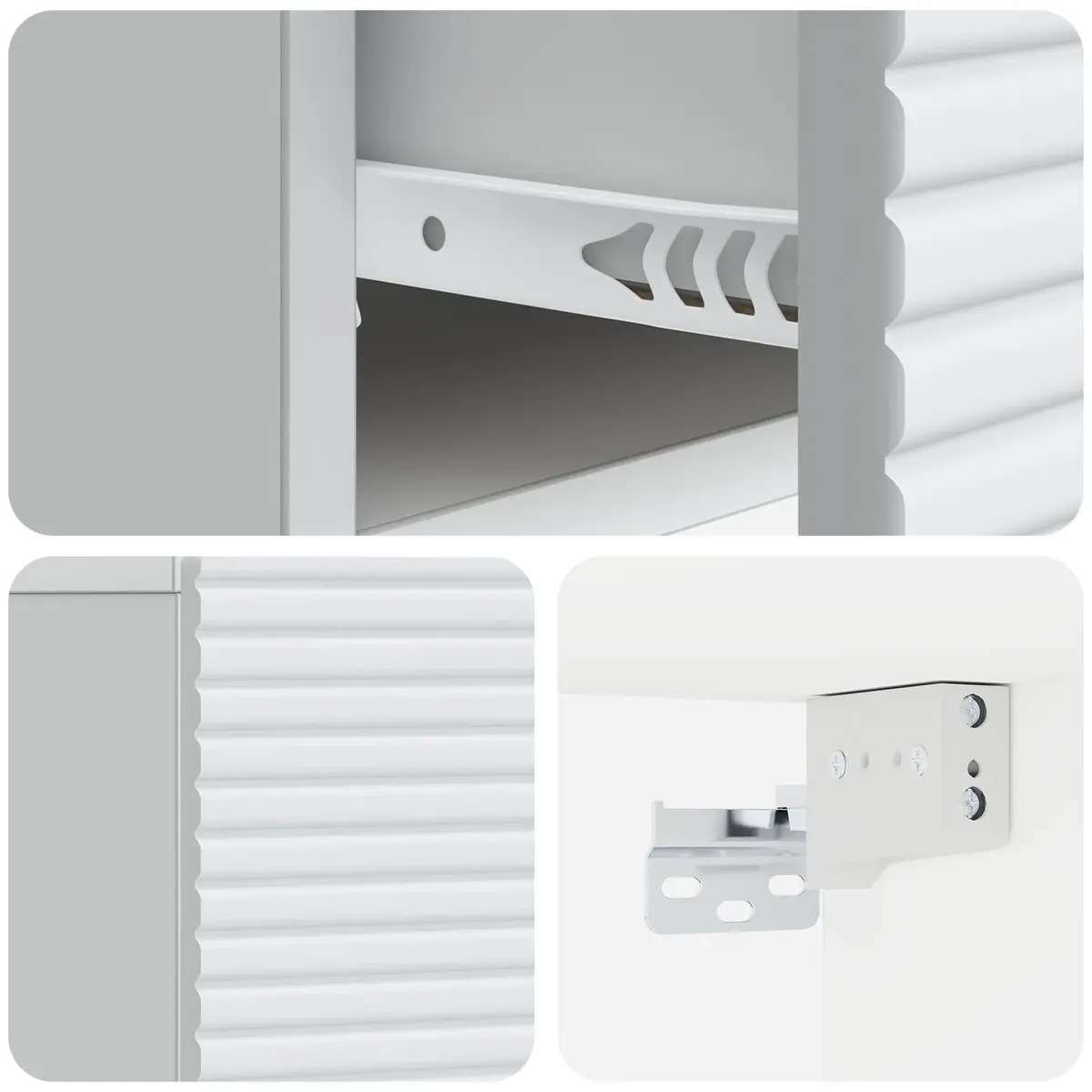 Wall-Mounted Bedside Cabinet Modern White Storage Furniture Wood 49 x 34.5 x 20 cm