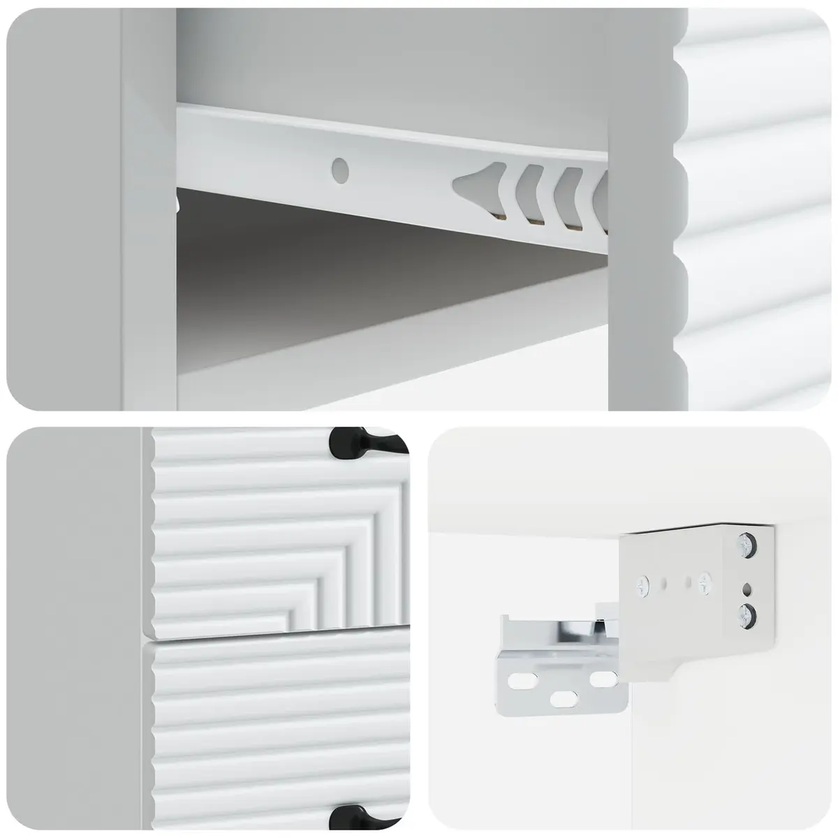 Wall-Mounted Bedside Cabinet in White 34.5 x 33 x 40 cm