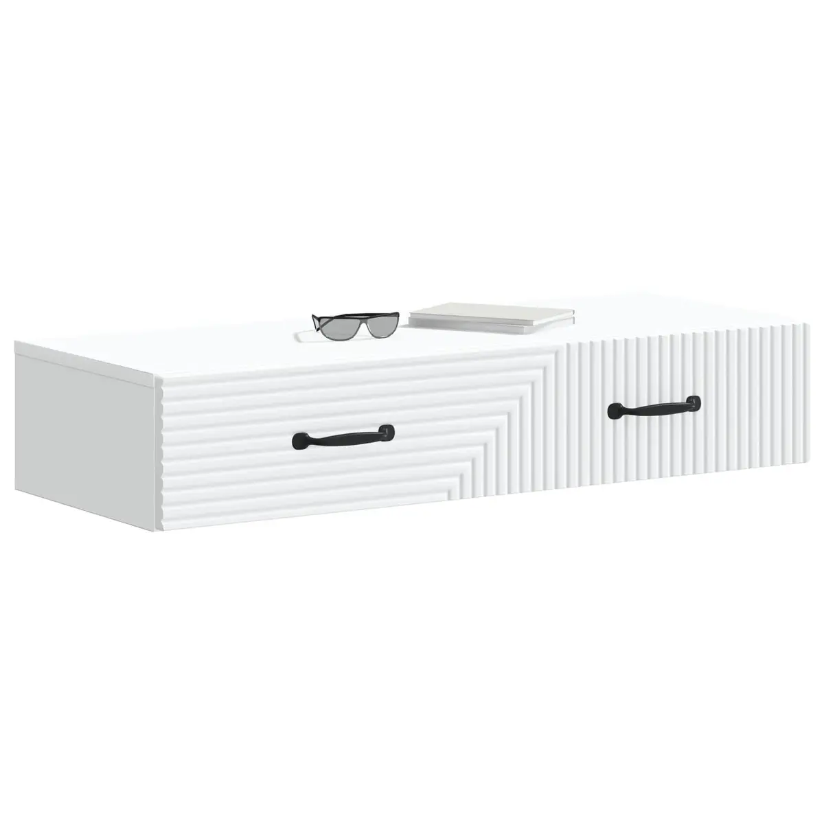 Wall-Mounted Side Table Modern White 87.5cm Engineered Wood