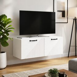 White Wall-Mounted TV Cabinet for Modern Living Spaces