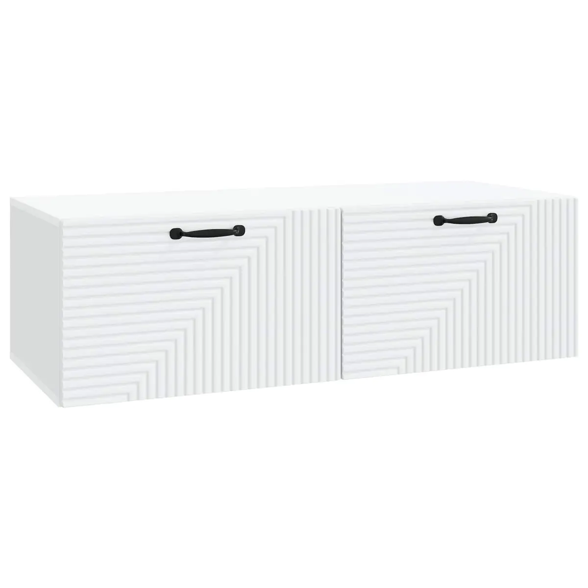 Wall-Mounted TV Cabinet White Modern Living Room Storage Unit 98x41x30cm