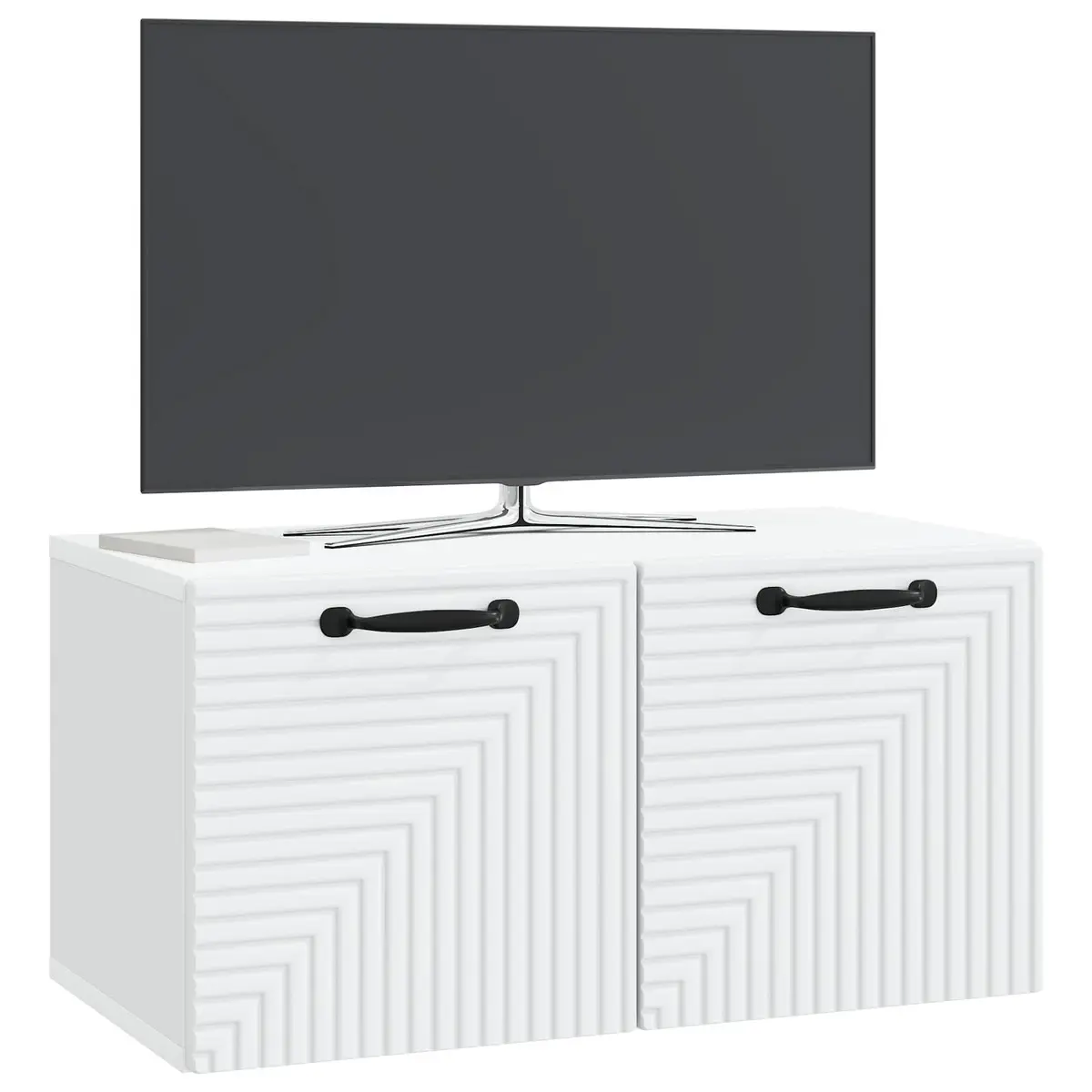 Wall-Mounted TV Cabinet White Modern 59.5x31x30cm Engineered Wood