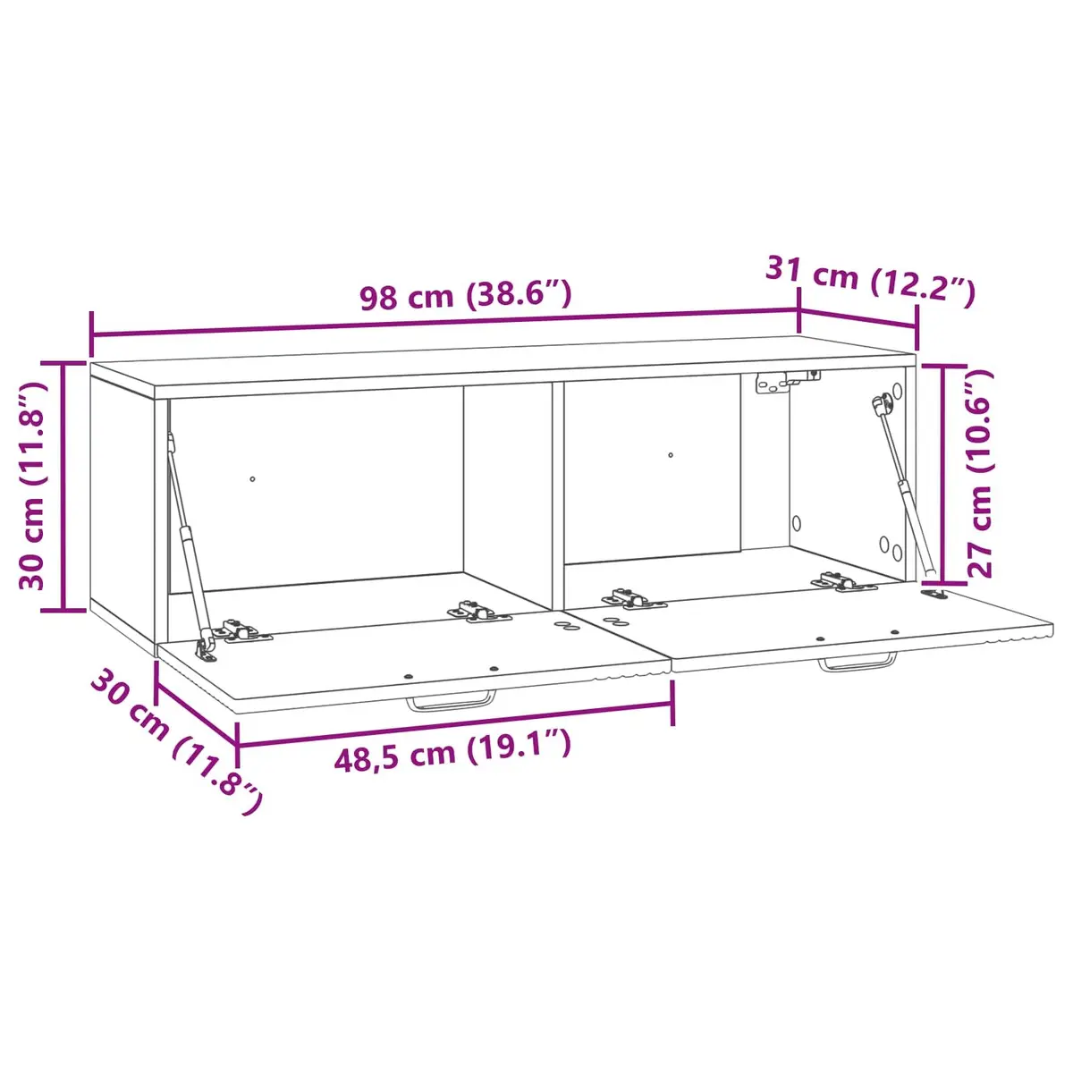 Wall-Mounted TV Cabinet in White