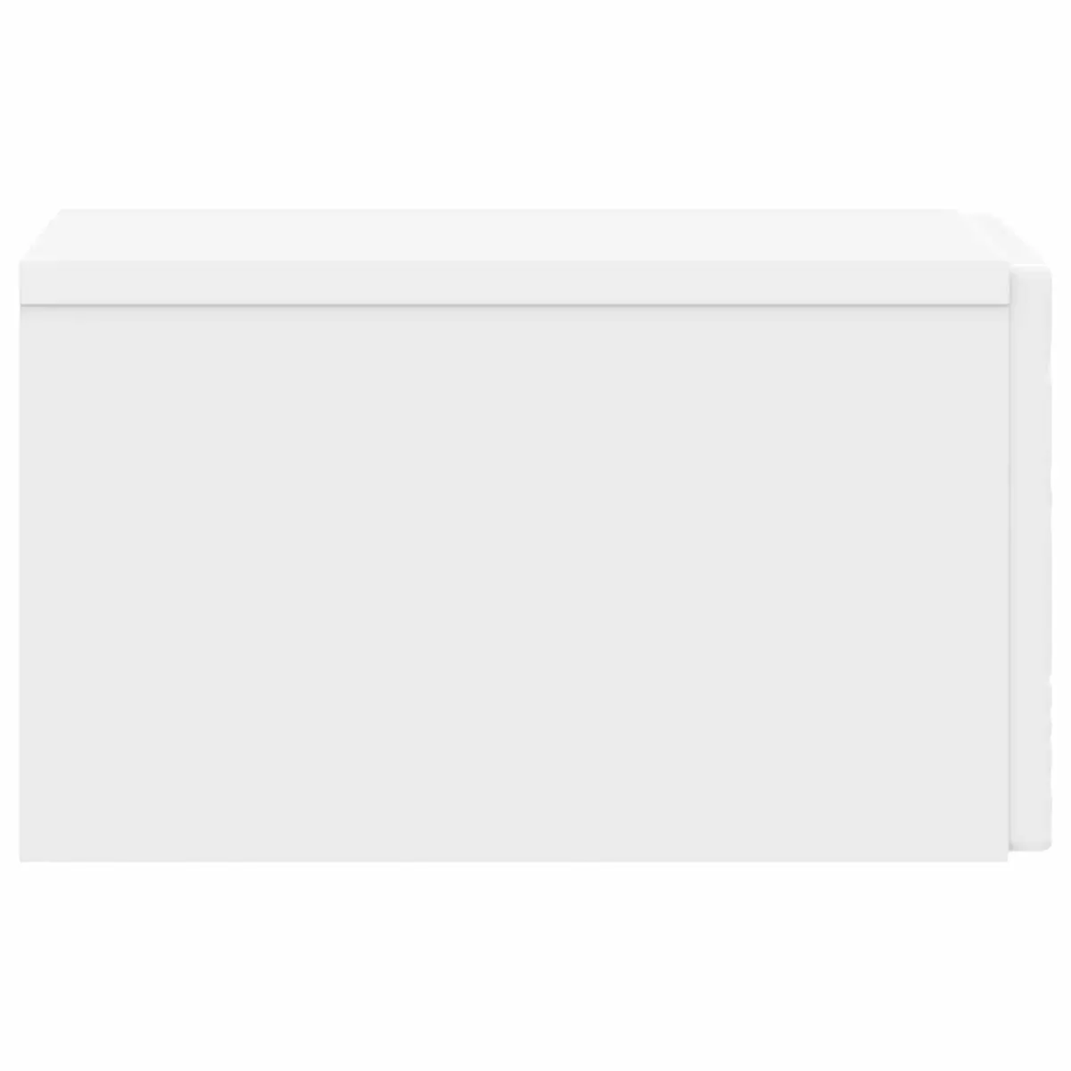 Wall-Mounted Side Table White Modern Compact Storage Drawer Engineered Wood