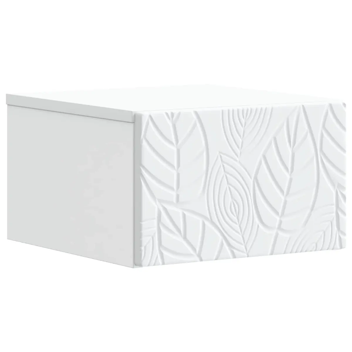 Wall-Mounted Bedside Cabinet White Compact Nightstand Engineered Wood