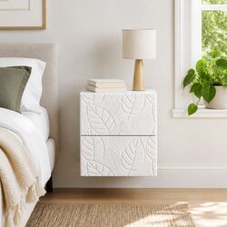 Modern White Wall-Mounted Bedside Cabinet for Bedrooms