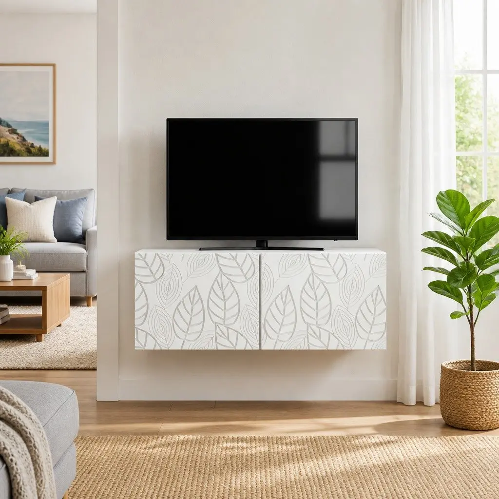 White Engineered Wood Wall-Mounted TV Cabinet 59.5cm