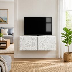 White Engineered Wood Wall-Mounted TV Cabinet 59.5cm