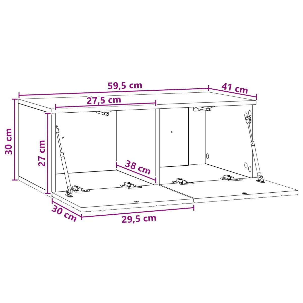 White Engineered Wood Wall-Mounted TV Cabinet 59.5cm