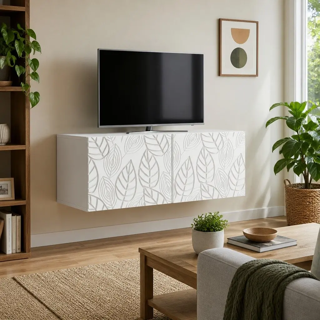 Wall-Mounted TV Cabinet White 78.5 x 41 x 30 cm Engineered Wood Storage Unit