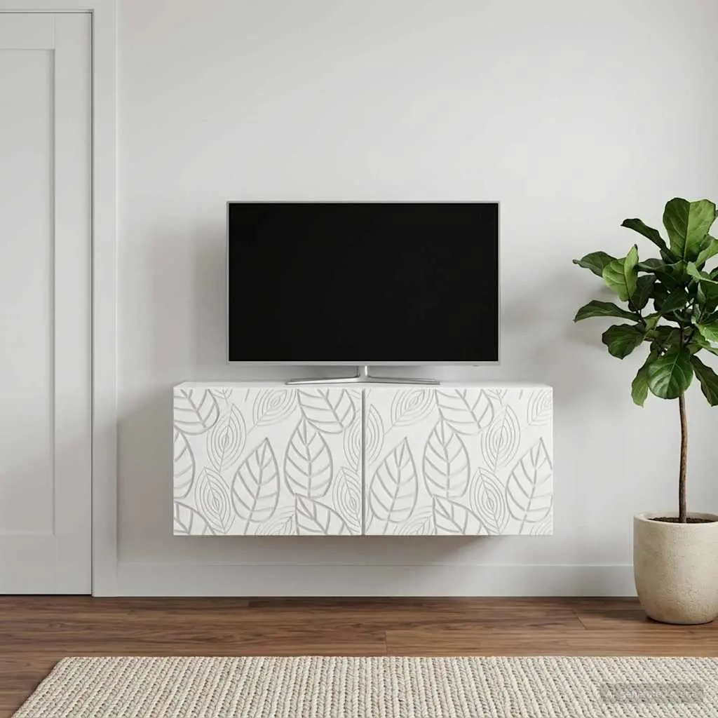 Wall-Mounted TV Cabinet White 78.5 x 41 x 30 cm Engineered Wood Storage Unit
