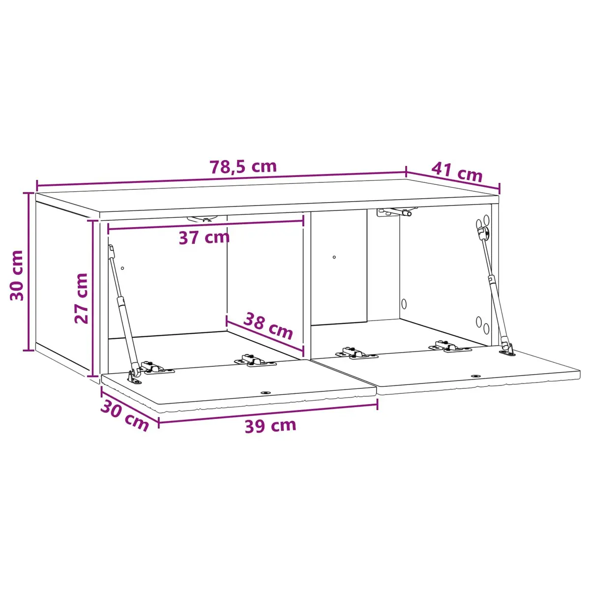 Wall-Mounted TV Cabinet White 78.5 x 41 x 30 cm Engineered Wood Storage Unit