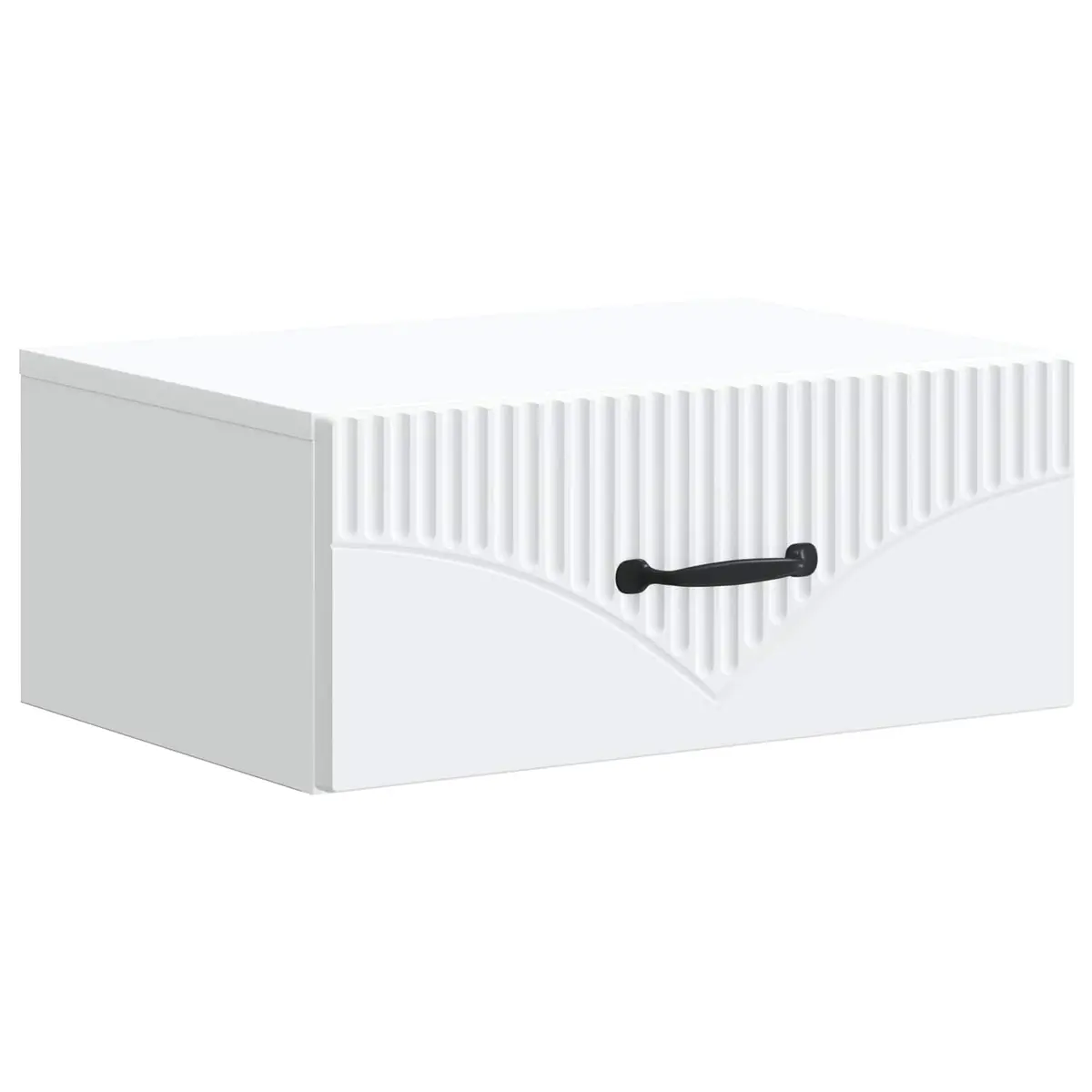 White Wall-Mounted Bedside Table with Drawer