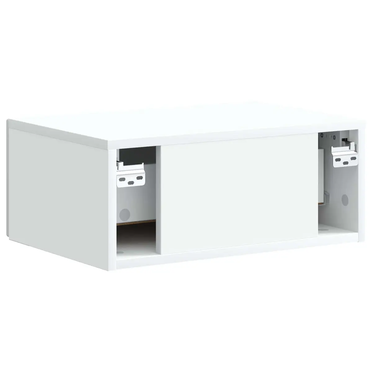 White Wall-Mounted Bedside Table with Drawer