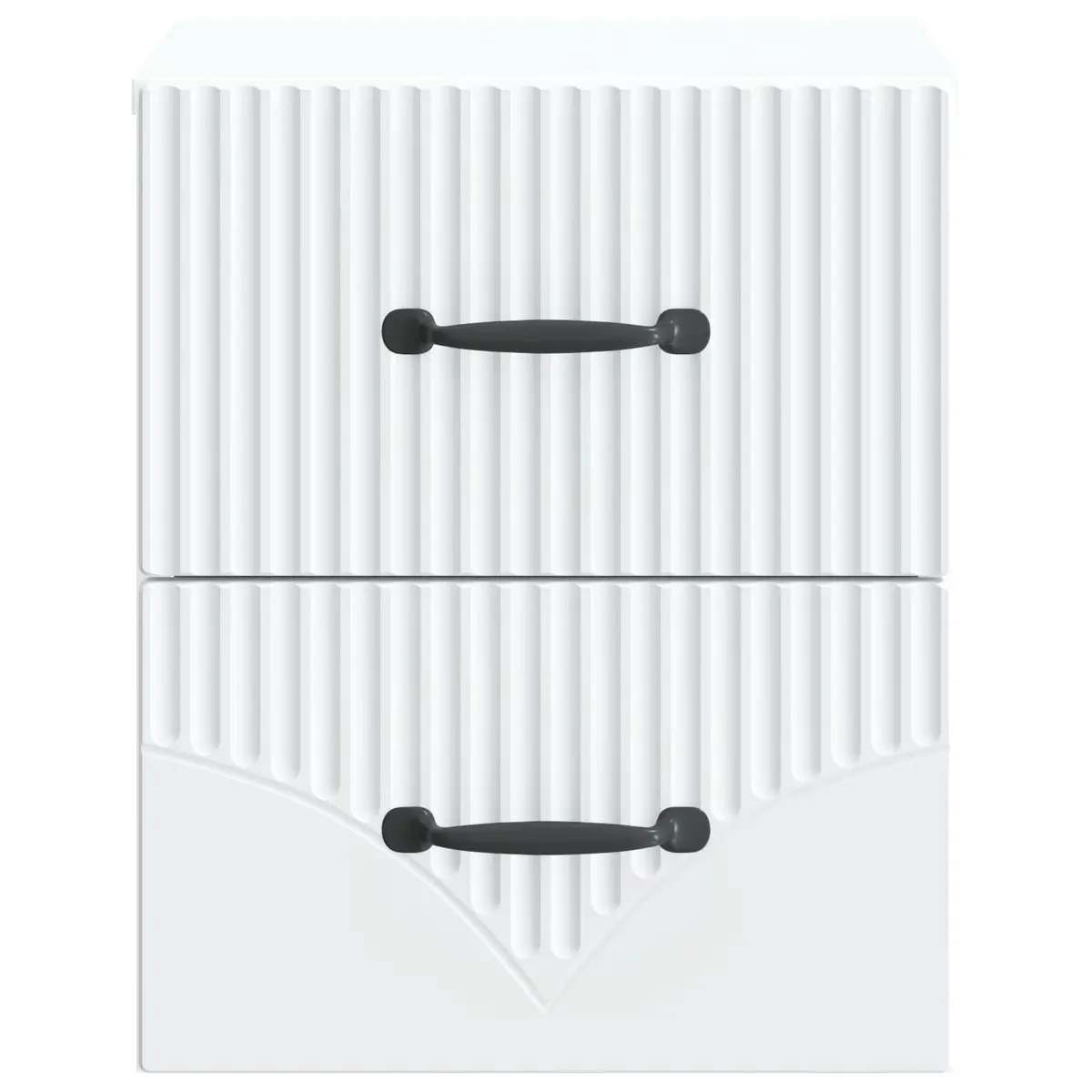 Wall-Mounted Bedside Cabinet with Modern Storage in White