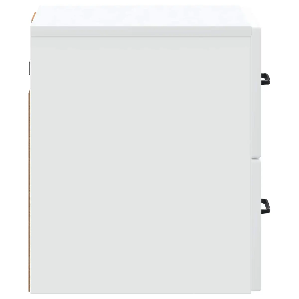 Wall-Mounted Bedside Cabinet with Modern Storage in White