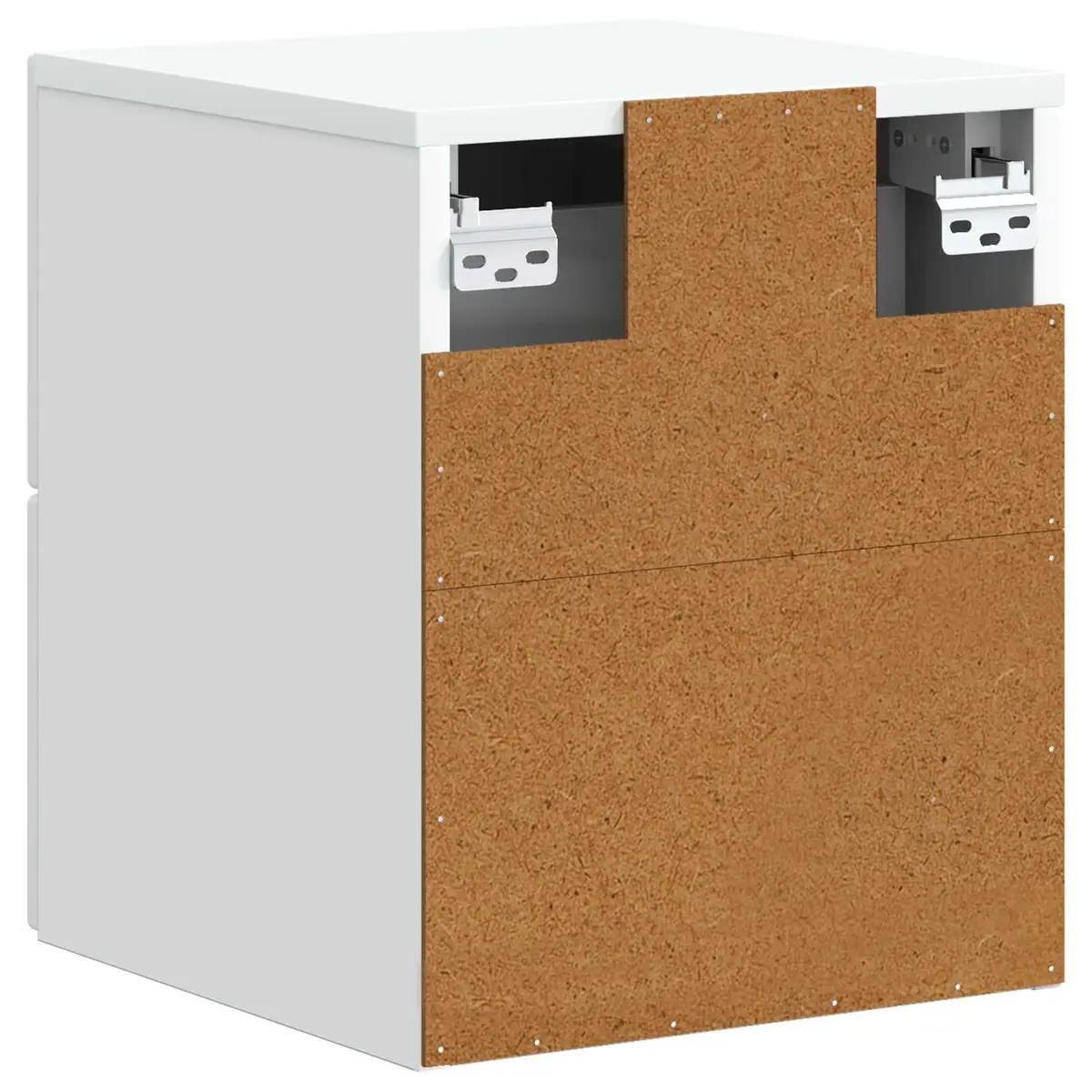 Wall-Mounted Bedside Cabinet with Modern Storage in White