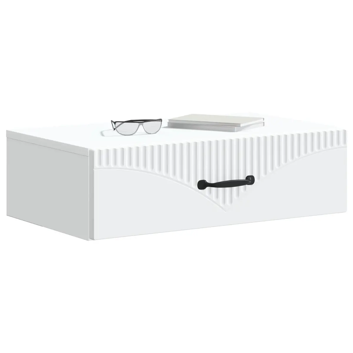 Wall-Mounted Side Table Modern White 59cm Engineered Wood