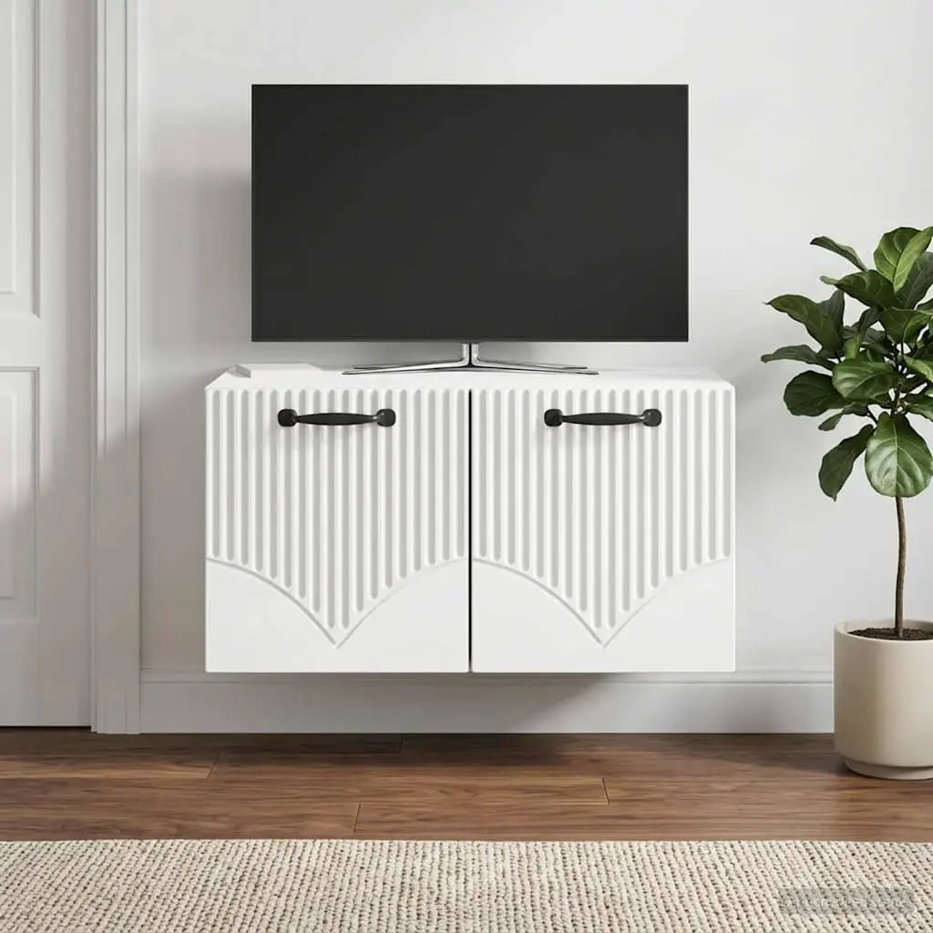 Wall-Mounted TV Cabinet White Modern 59.5 x 41 x 30 cm Engineered Wood