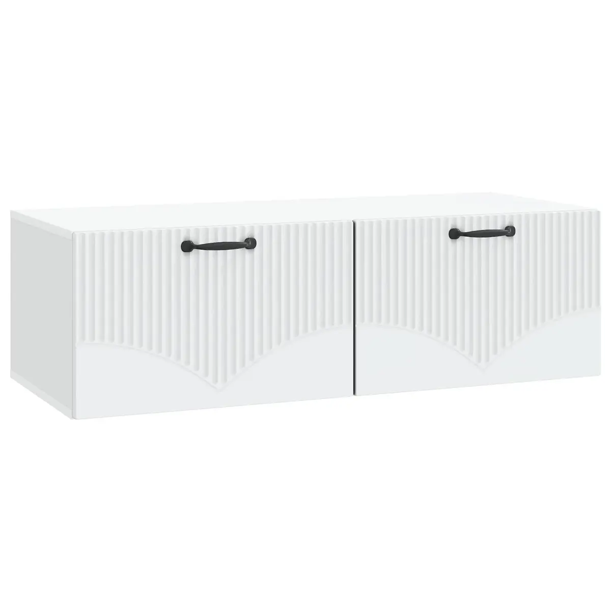 Wall-Mounted TV Cabinet White 98x41x30cm Engineered Wood Media Storage Unit