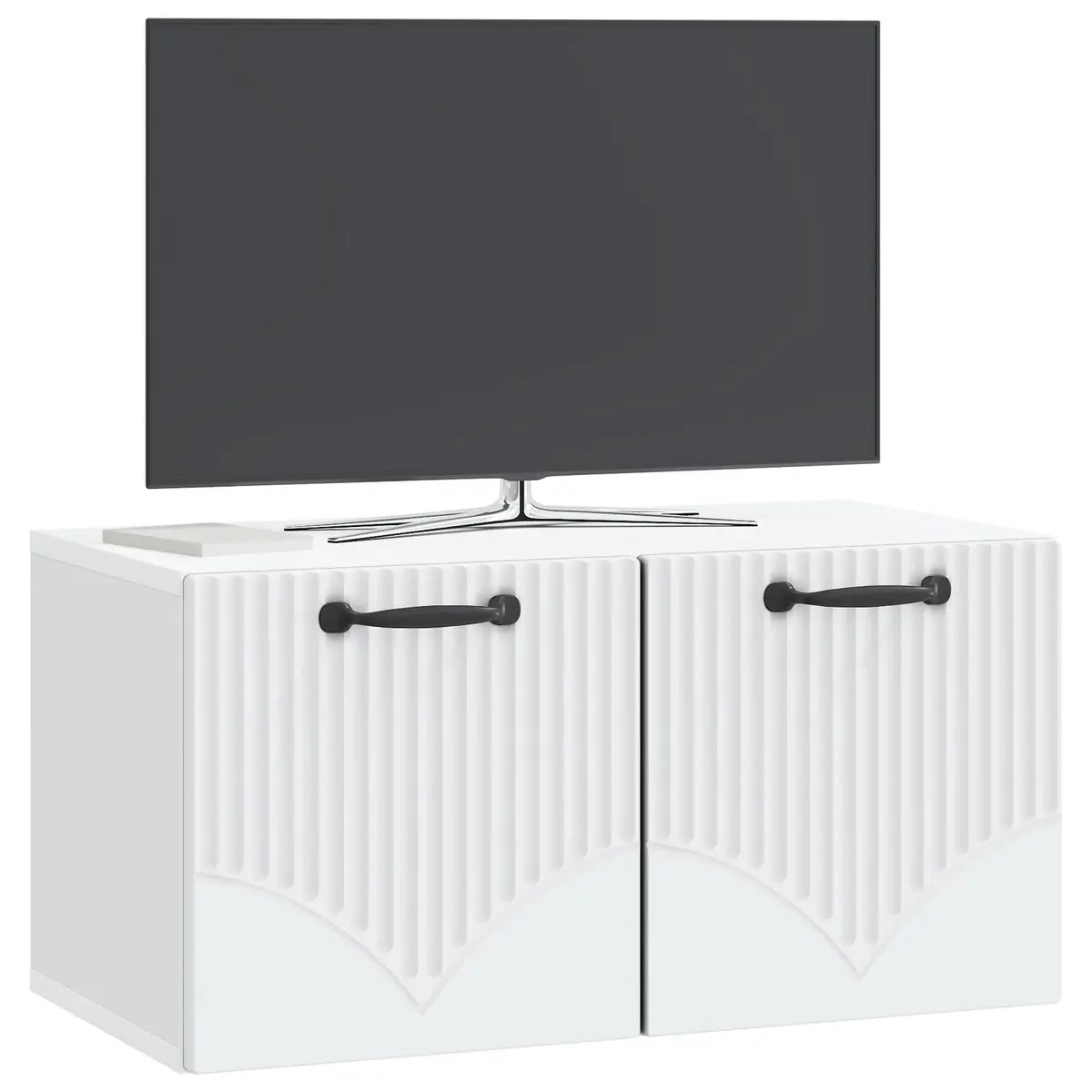 White Wall-Mounted TV Cabinet for Living Rooms