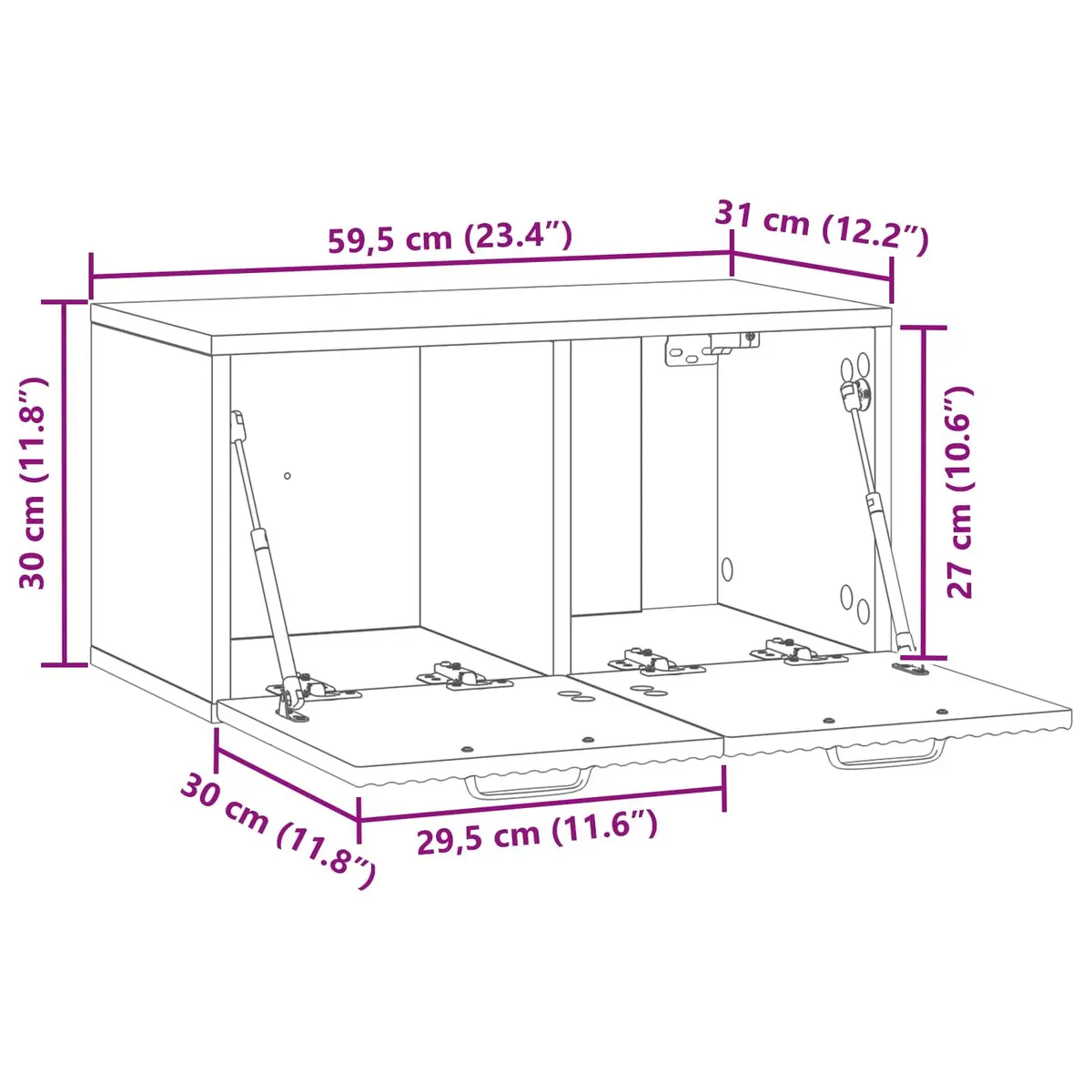 White Wall-Mounted TV Cabinet for Living Rooms