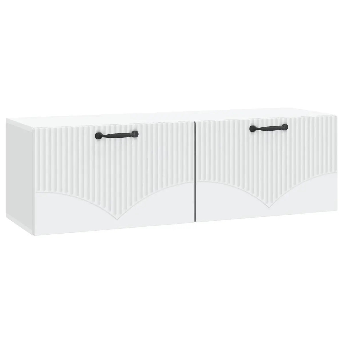 Wall-Mounted TV Cabinet White Modern Storage Unit Engineered Wood 98 x 31 x 30 cm