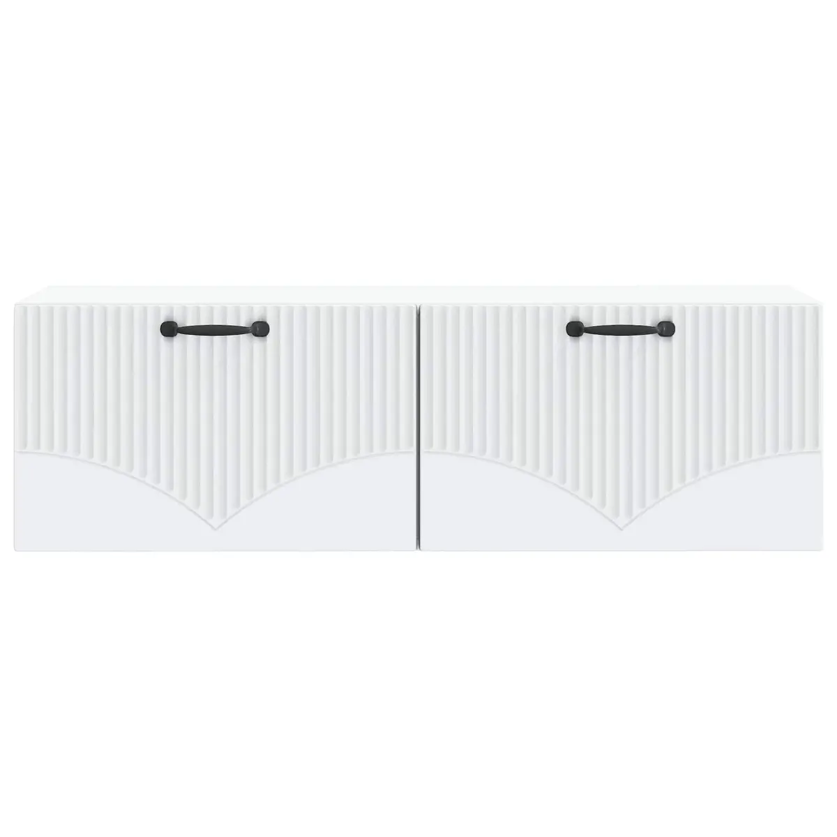Wall-Mounted TV Cabinet White Modern Storage Unit Engineered Wood 98 x 31 x 30 cm