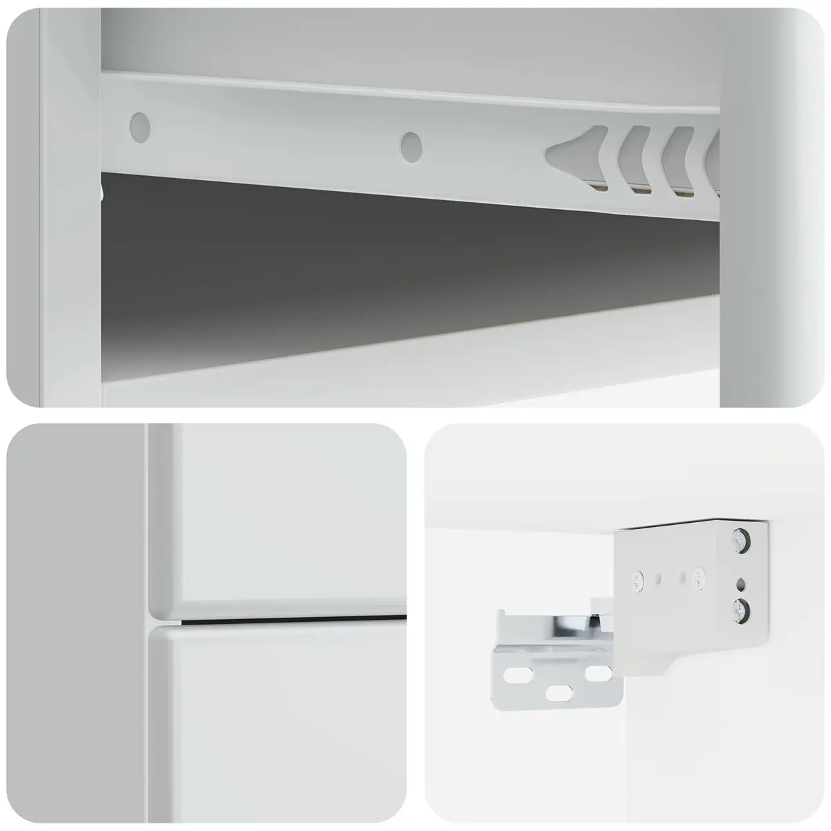 Bedside Cabinet Wall-Mounted White Storage Drawer Compartment Bedroom Furniture