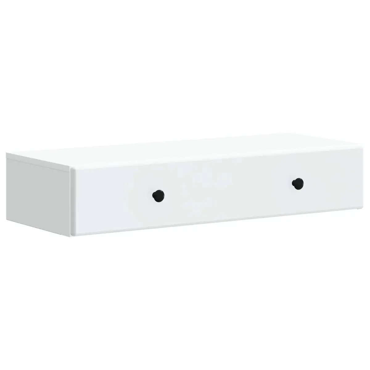 Wall-Mounted Side Table White Storage Cabinet with Drawers Modern Design 87.5cm