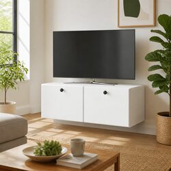Elegant Wall-Mounted TV Cabinet in White