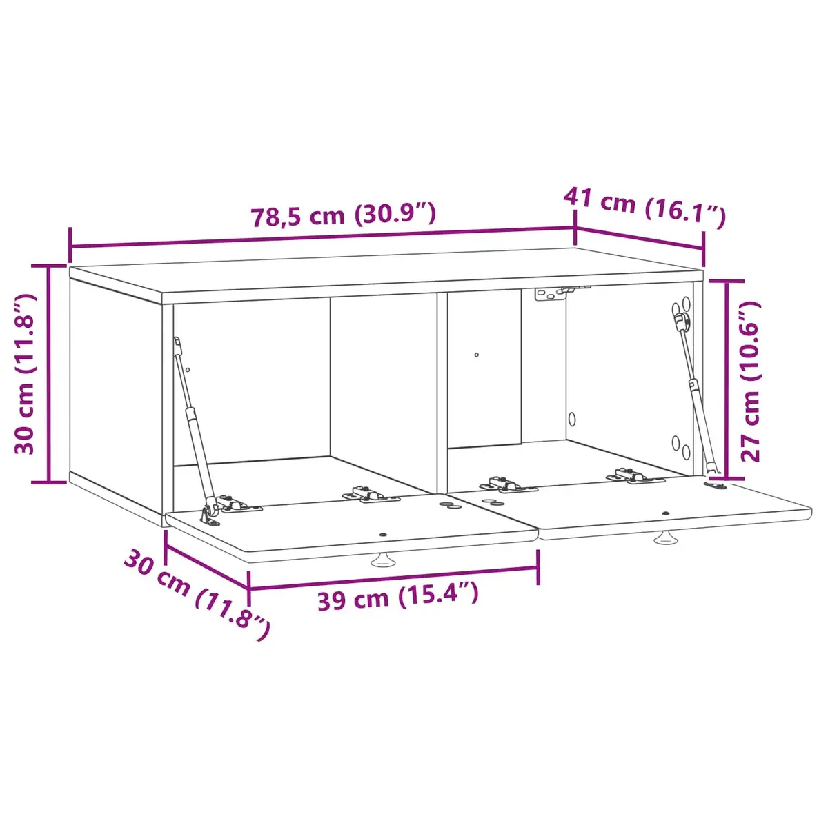 Wall-Mounted TV Cabinet in White