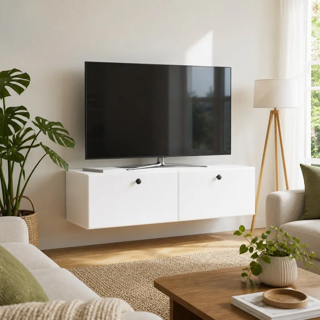 Wall-Mounted TV Cabinet White 98 x 41 x 30 cm Engineered Wood