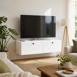 White Wall-Mounted TV Cabinet for Living Room 98 x 41 x 30 cm