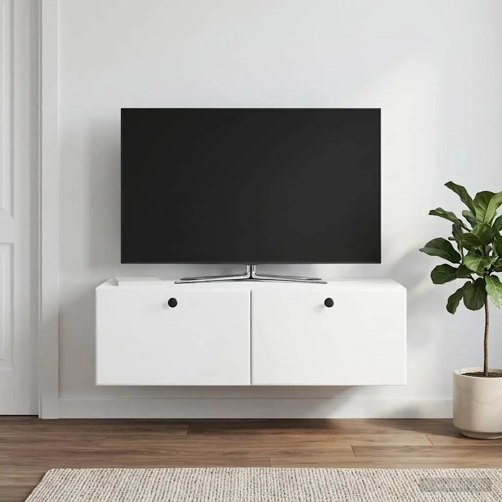 Wall-Mounted TV Cabinet White 98 x 41 x 30 cm Engineered Wood