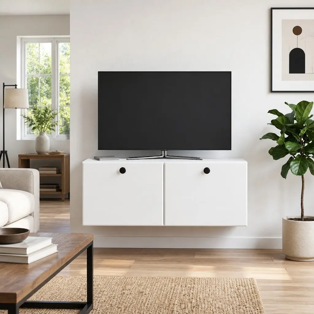 Wall-Mounted TV Cabinet White 78.5 x 31 x 30 cm Engineered Wood Storage Unit