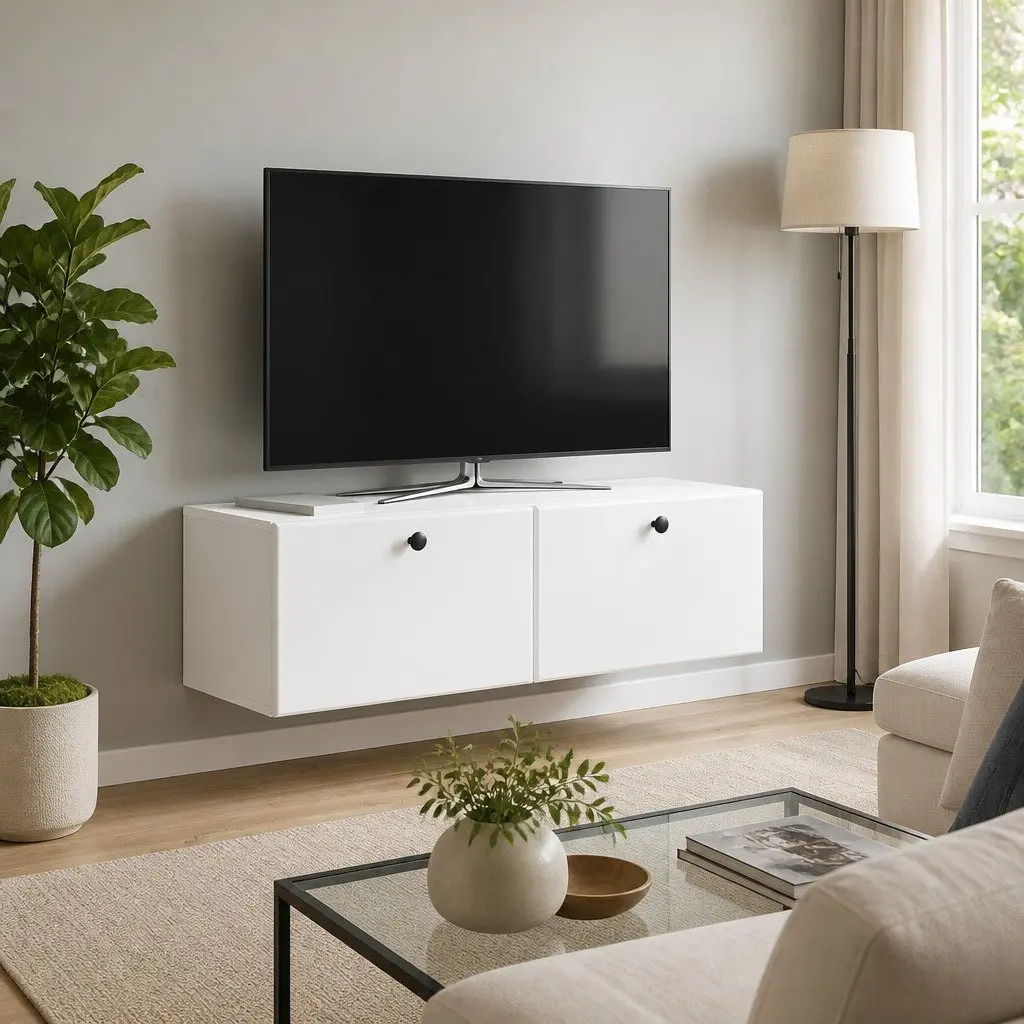 Wall-Mounted TV Cabinet 98 x 31 x 30 cm Storage Unit Living Room Organiser