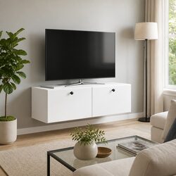 Charming Wall-Mounted TV Cabinet for Cozy Living Rooms