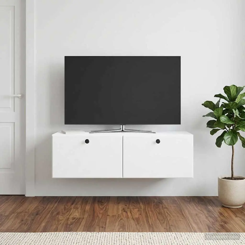 Wall-Mounted TV Cabinet 98 x 31 x 30 cm Storage Unit Living Room Organiser