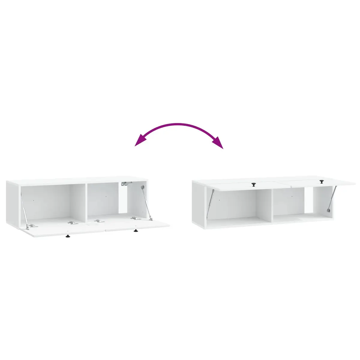 Wall-Mounted TV Cabinet 98 x 31 x 30 cm Storage Unit Living Room Organiser