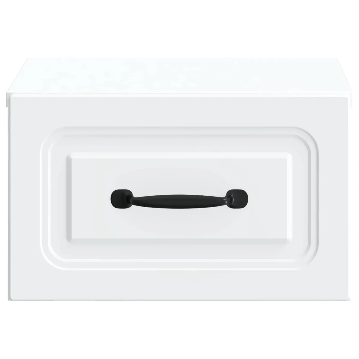 Wall-Mounted Bedside Cabinet White Engineered Wood Compact Storage Drawer Shelf