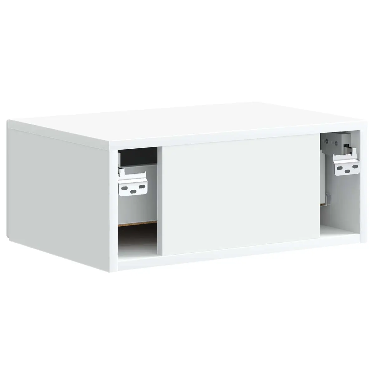 Wall-Mounted Bedside Cabinet White Modern Bedroom Storage Table 49 x 34.5 x 20