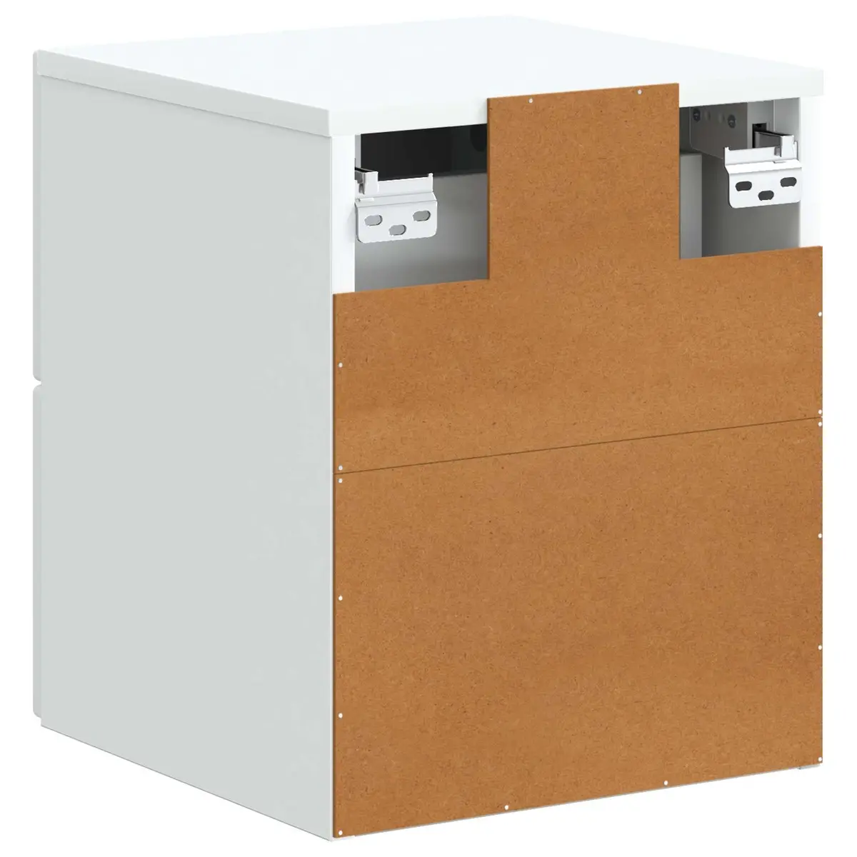 White Wall-Mounted Bedside Cabinet with Storage