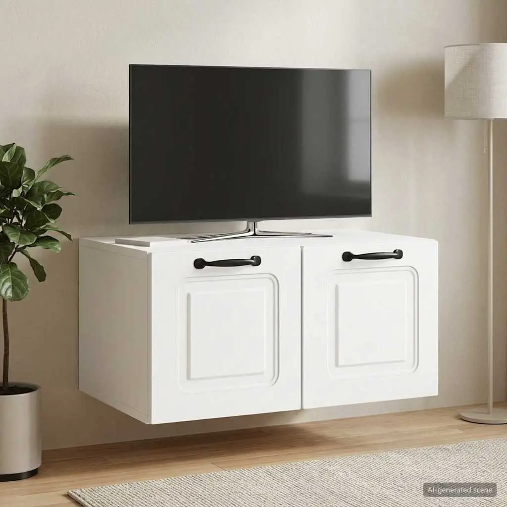 Wall-Mounted TV Cabinet in White